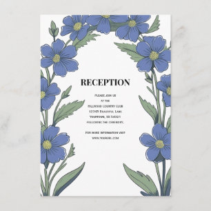 Recepción de Boda Floral Azul Periwinkle
