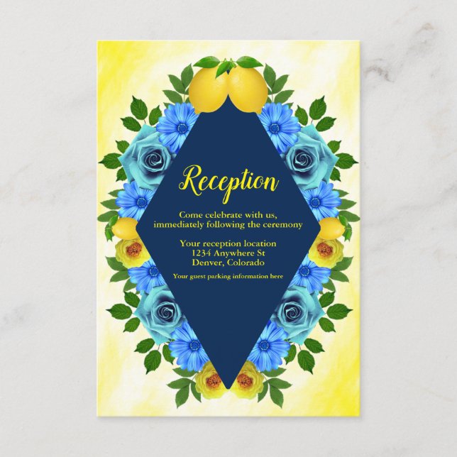 Recepción de boda floral de limón soleado (Anverso)