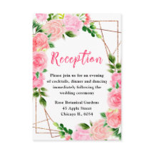 Recepción de Boda Floral de Rosas Rosadas
