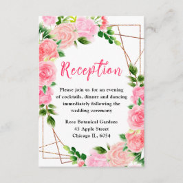 Recepción de Boda Floral de Rosas Rosadas