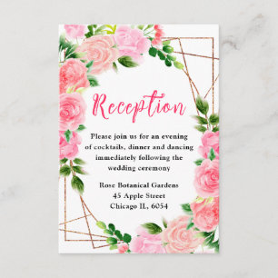 Recepción de Boda Floral de Rosas Rosadas