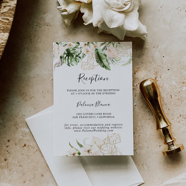Recepción de Boda Floral Foliage Tropical de Oro (Subido por el creador)