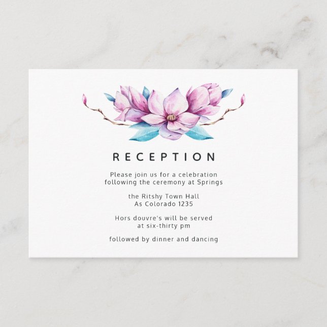 Recepción de Boda Floral Magnolia (Anverso)