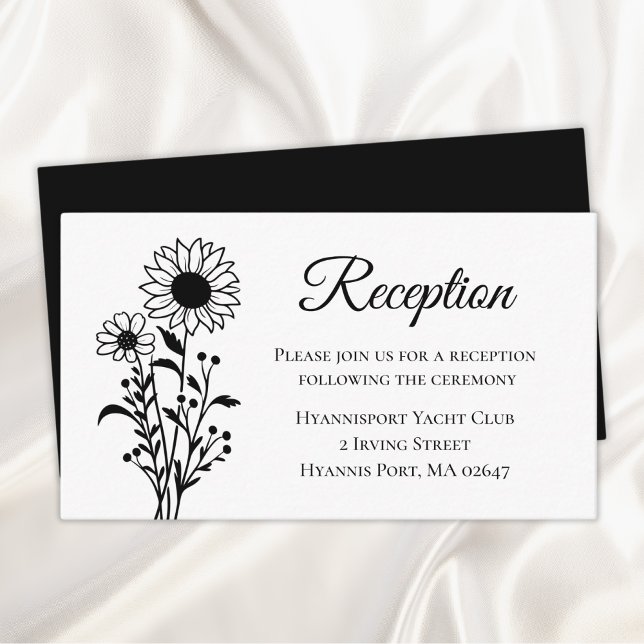 Recepción de Boda Floral Negro Blanco Girasol (Subido por el creador)