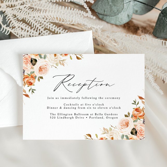 Recepción de Boda Floral Otoñal Rústica Acuarela (Subido por el creador)