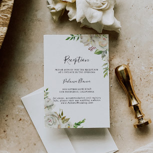 Recepción de Boda Floral Peony en Invierno Blanco