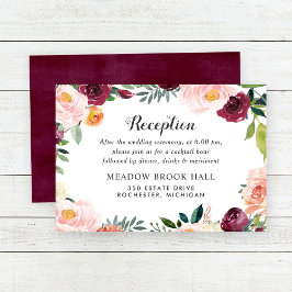Recepción de Boda Floral Rosa Clarete Borgoña
