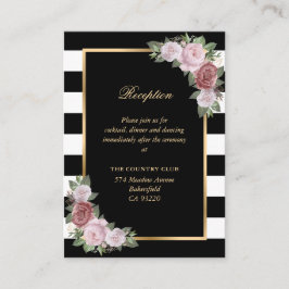 Recepción de boda floral rosa Rubor en blanco negr