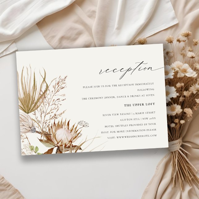 Recepción de boda floral seca de protea Chic Boho (Subido por el creador)