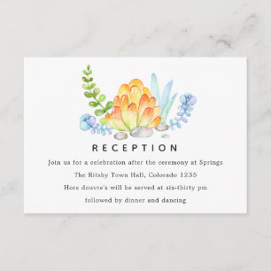 Recepción de boda floral suculenta de moda