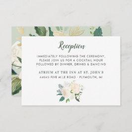 Recepción de Boda Floral Verde Crema Dorado