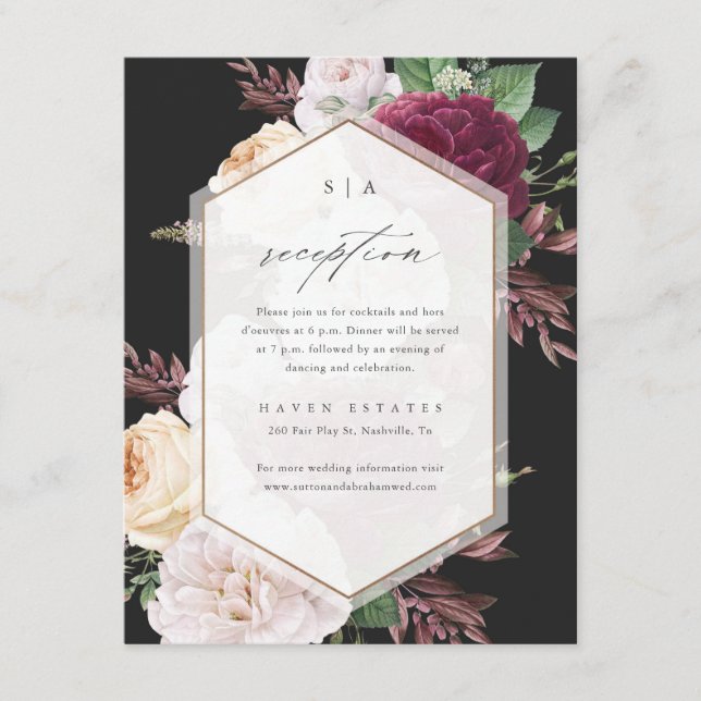 Recepción de Boda Floral Vintage (Anverso)