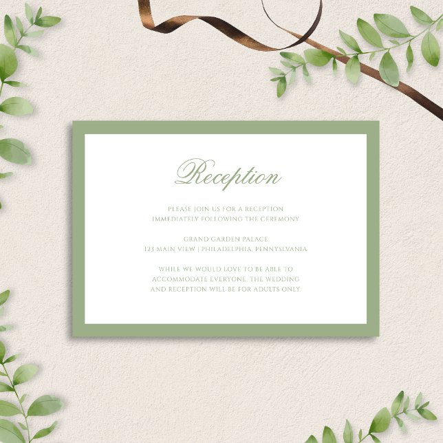 Recepción de Boda Formal Clásica con Borde Verde S (Subido por el creador)