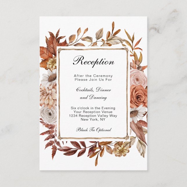 Recepción de Boda Formal Floral de Otoño (Anverso)