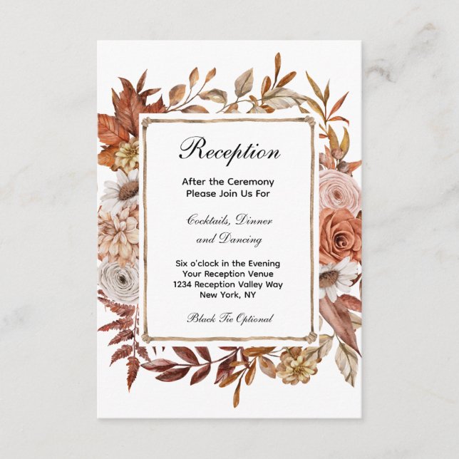 Recepción de Boda Formal Floral Otoño (Anverso)