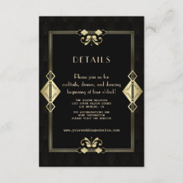Recepción de boda Glam Gold Black Art Deco 20s