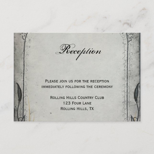 Recepción de boda gótica Rosa negra Trellis (Anverso)