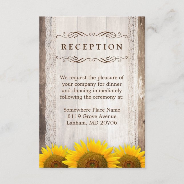 Recepción de Boda Granero de Encaje Rústico Madera (Anverso)