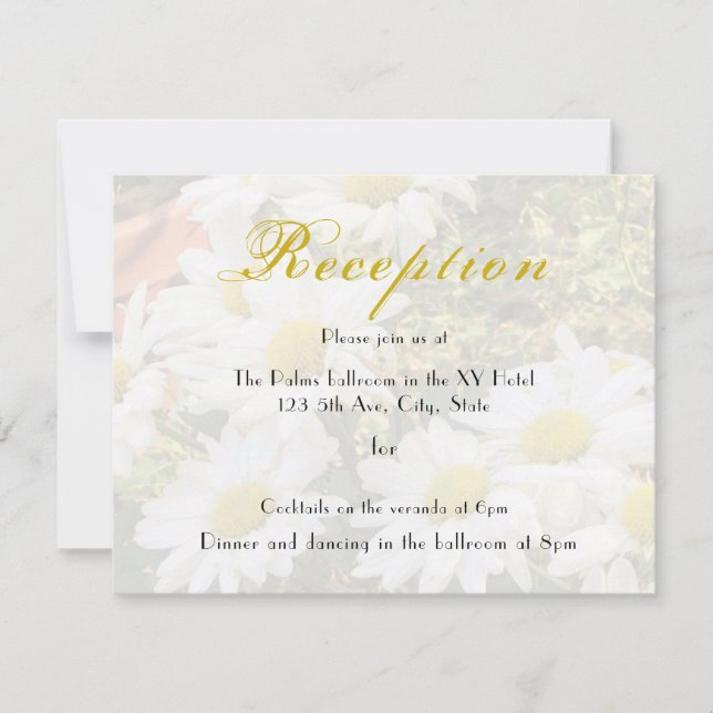 Recepción de Boda Gris Amarilla de Fondo Daisy (Anverso)