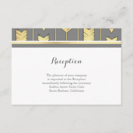 Recepción de Boda Gris Flechas Doradas de Hoja Fal