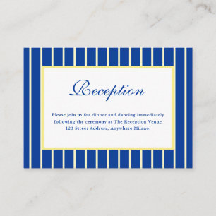 Recepción de Boda Italiana a Rayas Azules y Amaril