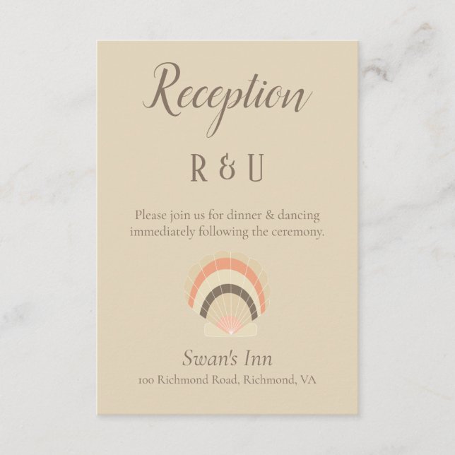 Recepción de Boda Lovely Seashell Beige (Anverso)