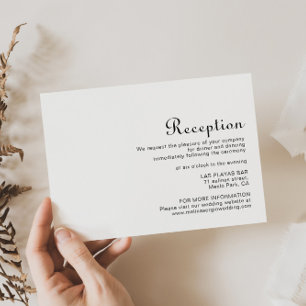 Recepción de boda minimalista