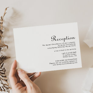 Recepción de boda Minimalista clásica caligráfica