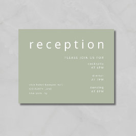 Recepción de boda Minimalista verde sabio