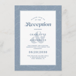Recepción de Boda Moderna con Patrón Azul Polvorie