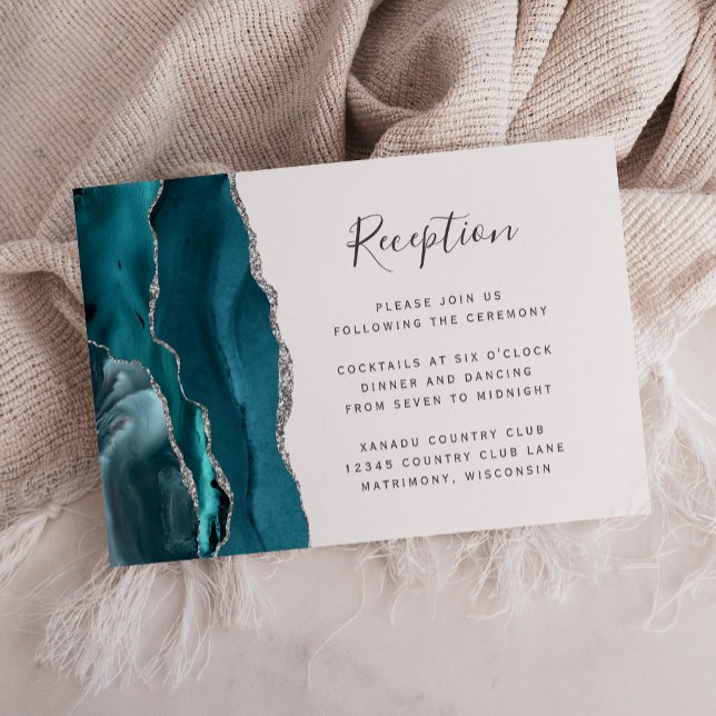 Recepción de Boda Moderna en Plata y Ágata Teal (Subido por el creador)