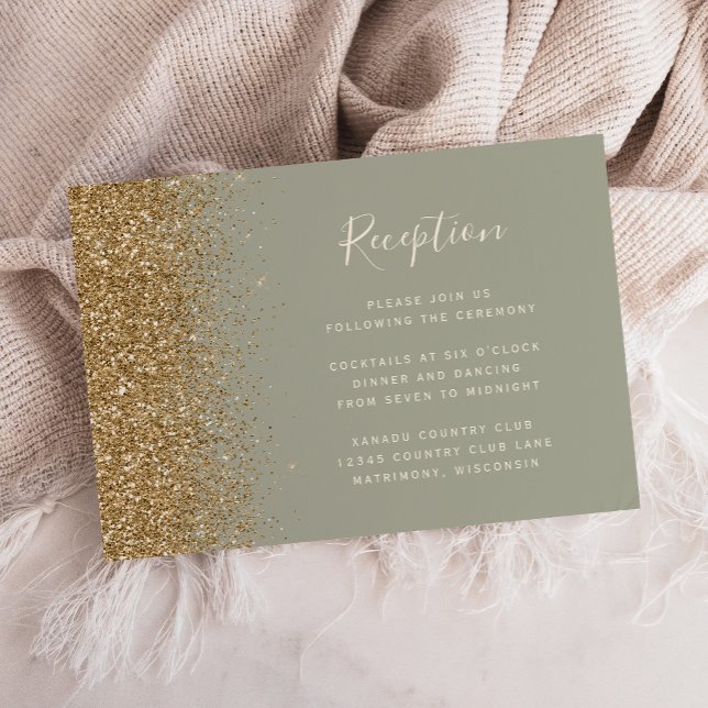 Recepción de Boda Moderna Verde Salvia con Brillo  (Subido por el creador)