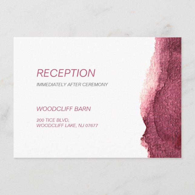 Recepción de boda moderna y sencilla de marsala pi (Anverso)