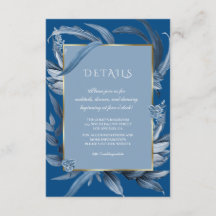 Recepción de Boda Moderno Clásico Hojas Azules Dor