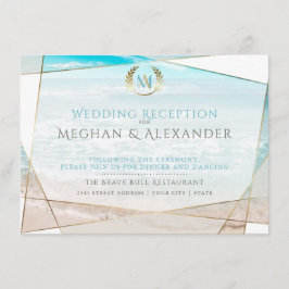 Recepción de Boda | Monograma Moderno de Playa