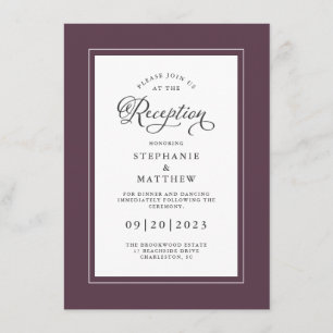 Recepción de Boda Morada Elegante con Bordes Chic