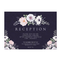 Recepción de Boda Morado Medianoche Floral Moderna