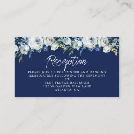 Recepción de Boda Navy Blue Floral Elegante