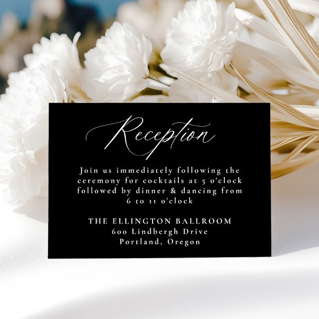 Recepción de Boda Negra Caligrafía Moderna y Elega (Subido por el creador)