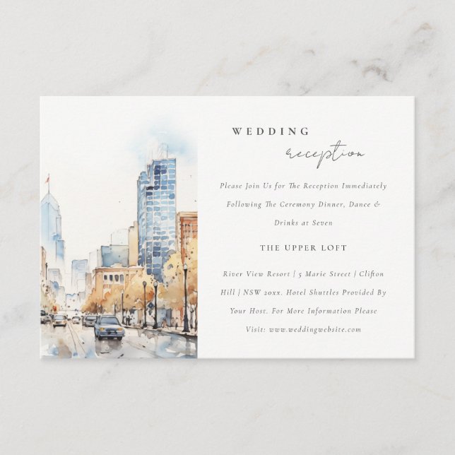 Recepción de Boda Paisaje de Indianapolis Indiana (Anverso)
