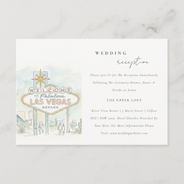 Recepción de boda paisaje de Las Vegas Nevada (Anverso)
