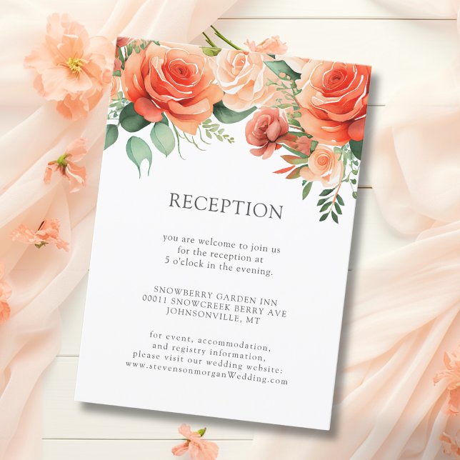 Recepción de Boda Rosa Floral Peach (Subido por el creador)