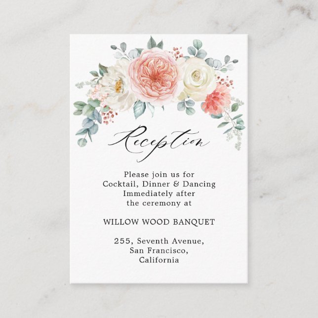 Recepción de Boda Rosa Peach Pastel de verano (Anverso)