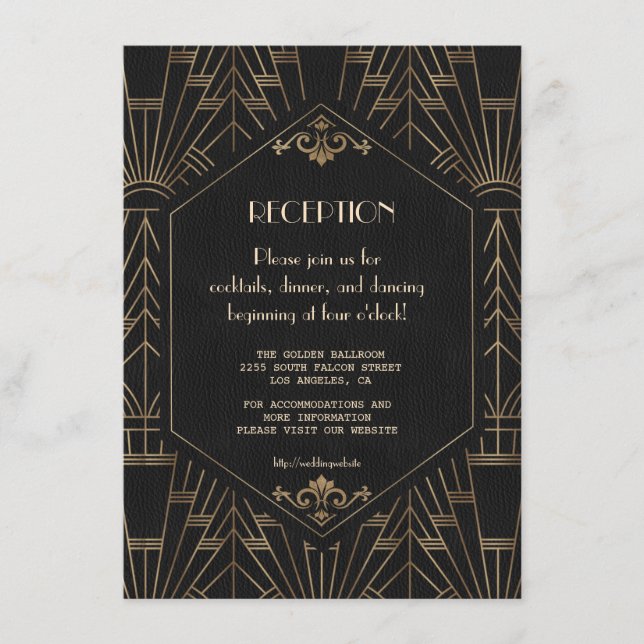 Recepción de boda Royal Gold Black Great Gatsby (Anverso)