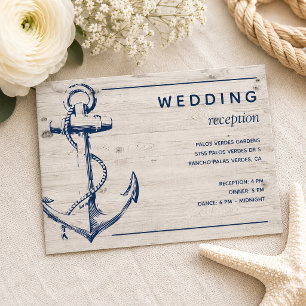 Recepción de Boda Rústica Ancla Náutica de Madera