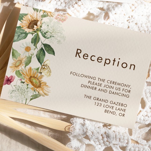 Recepción de boda rústica de girasol beige (Subido por el creador)