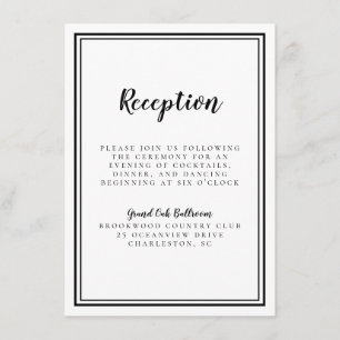 Recepción de Boda Sencilla en Blanco y Negro Enmar