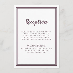 Recepción de Boda Sencilla en Púrpura y Blanco