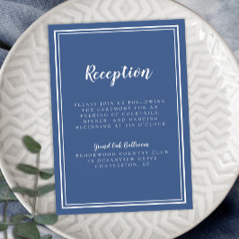 Recepción de Boda Sencilla Marco Azul Clásico Blan