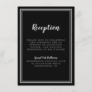 Recepción de Boda Simple Blanco y Negro Marco Clás